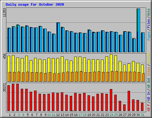 Daily usage for October 2020