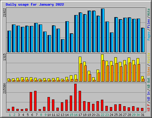 Daily usage for January 2022