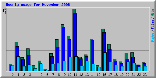 Hourly usage for November 2008