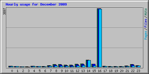 Hourly usage for December 2009