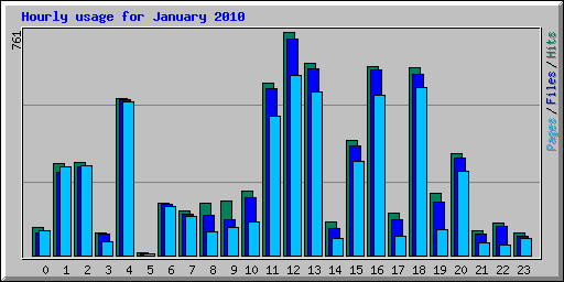 Hourly usage for January 2010