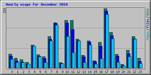 Hourly usage for December 2010