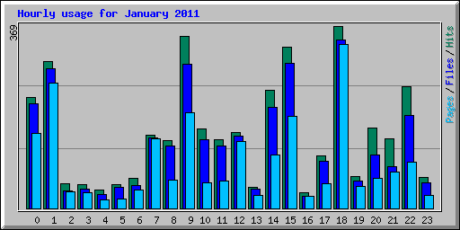 Hourly usage for January 2011