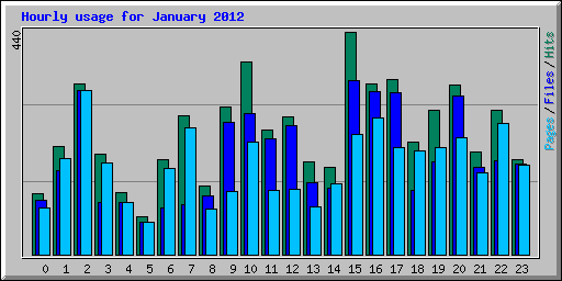 Hourly usage for January 2012