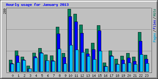 Hourly usage for January 2013