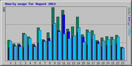 Hourly usage for August 2013