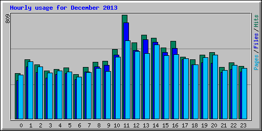 Hourly usage for December 2013