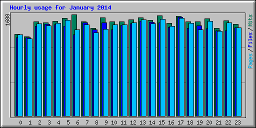 Hourly usage for January 2014