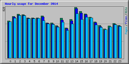 Hourly usage for December 2014