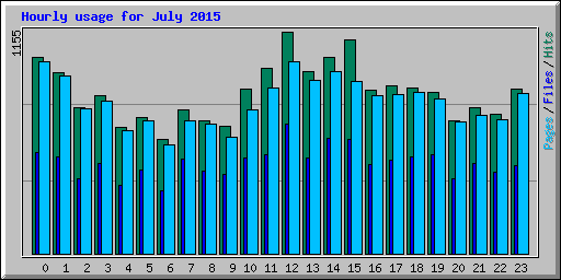 Hourly usage for July 2015