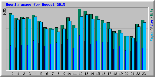 Hourly usage for August 2015