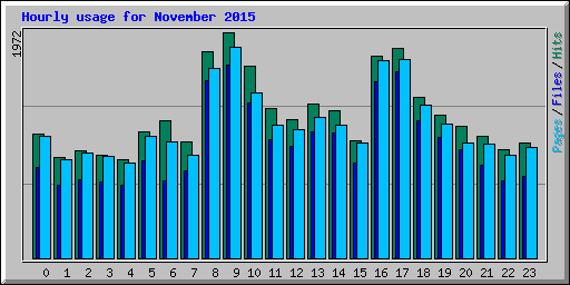 Hourly usage for November 2015