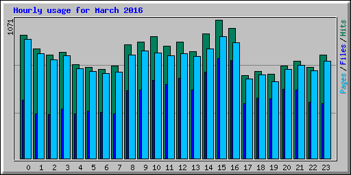 Hourly usage for March 2016