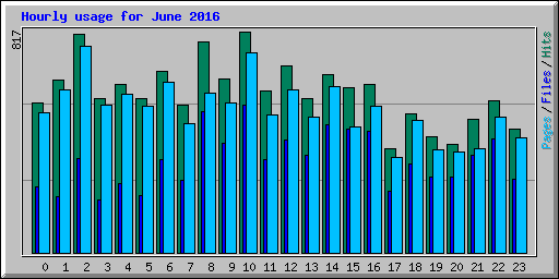 Hourly usage for June 2016