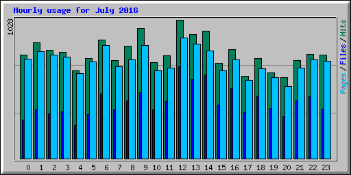 Hourly usage for July 2016