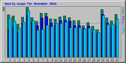 Hourly usage for November 2016