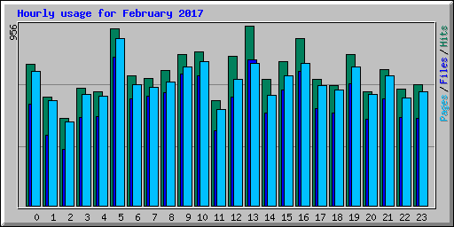 Hourly usage for February 2017