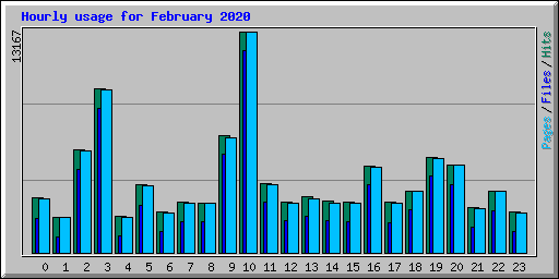 Hourly usage for February 2020