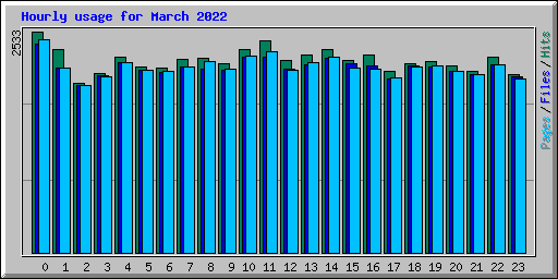 Hourly usage for March 2022